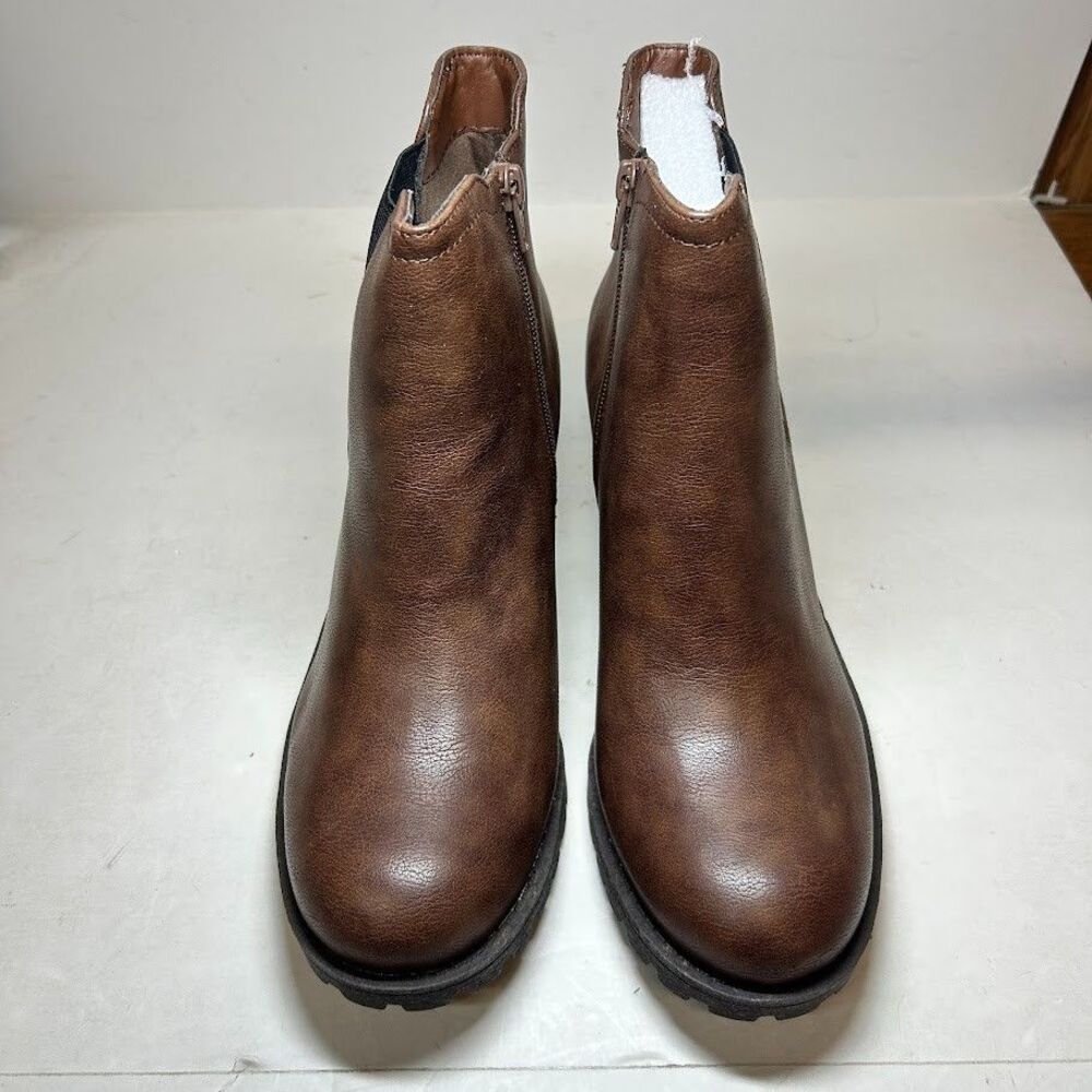 Sun Stone Womens 5.5 M Chocolate Brown Morghan Block Heel Booties NIB OT9 - Picture 3 of 5